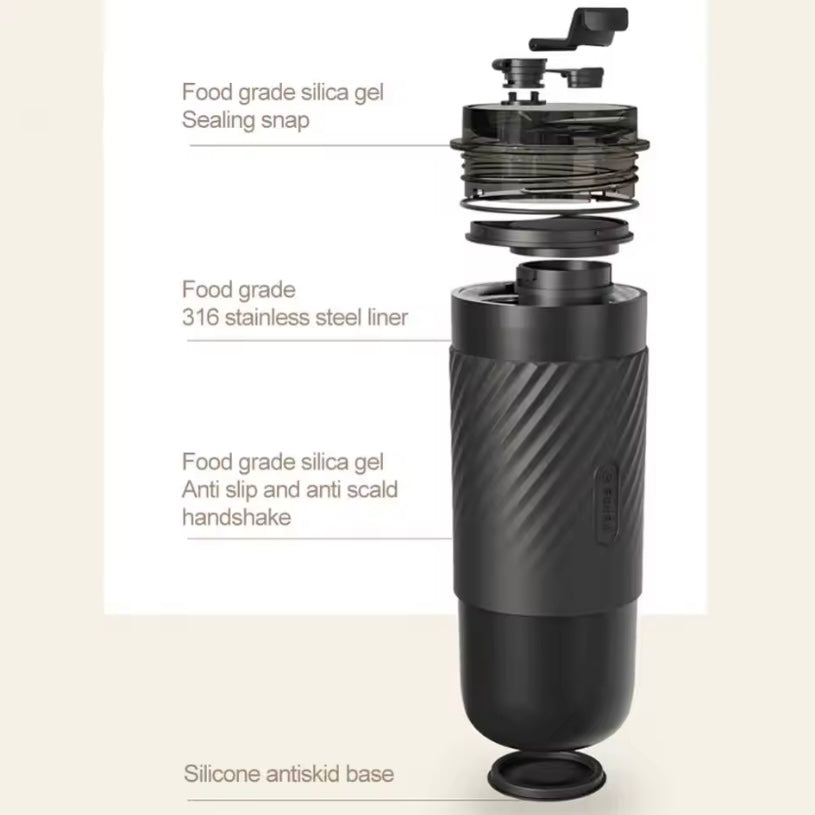 Large capacity compressed mug, a gift mug made of food-safe stainless steel with a capacity of 520 ml, comfortable and waterproof