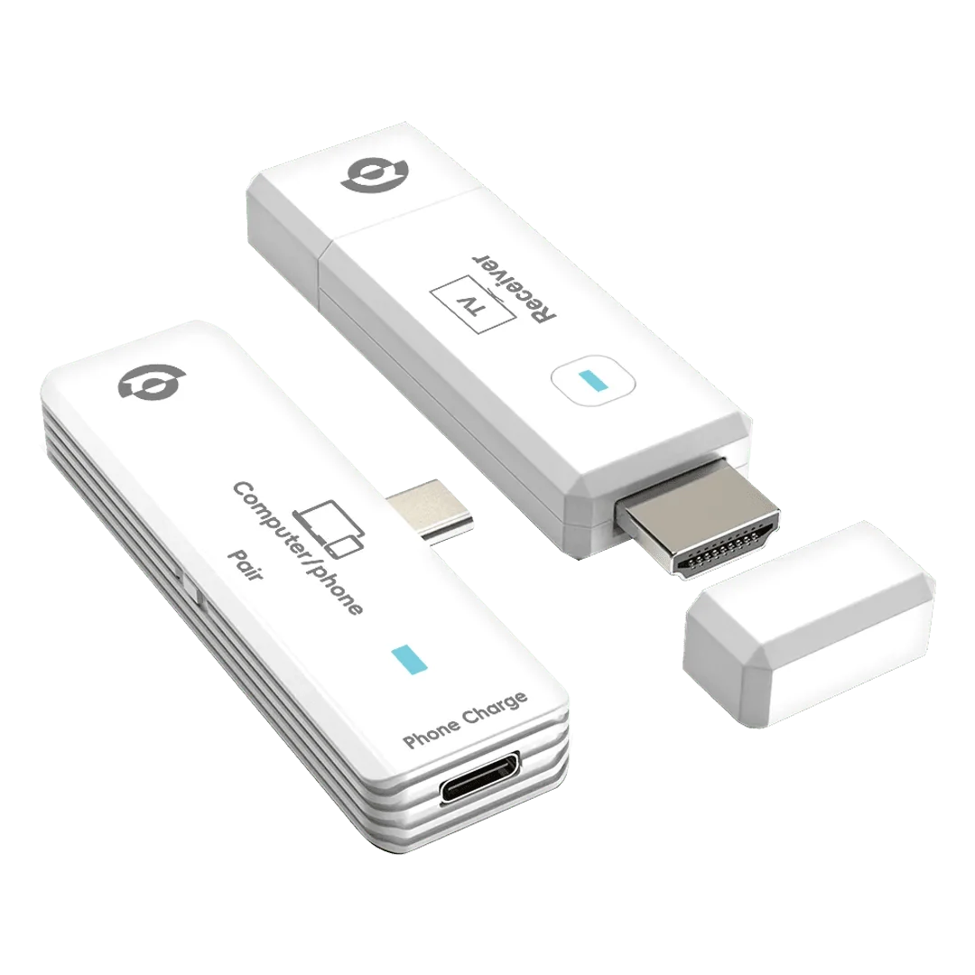 محول Powerology AIROMA اللاسلكي من USB-C إلى HDMI بدقة Full HD 1080P 60Hz ومدى 50 متر