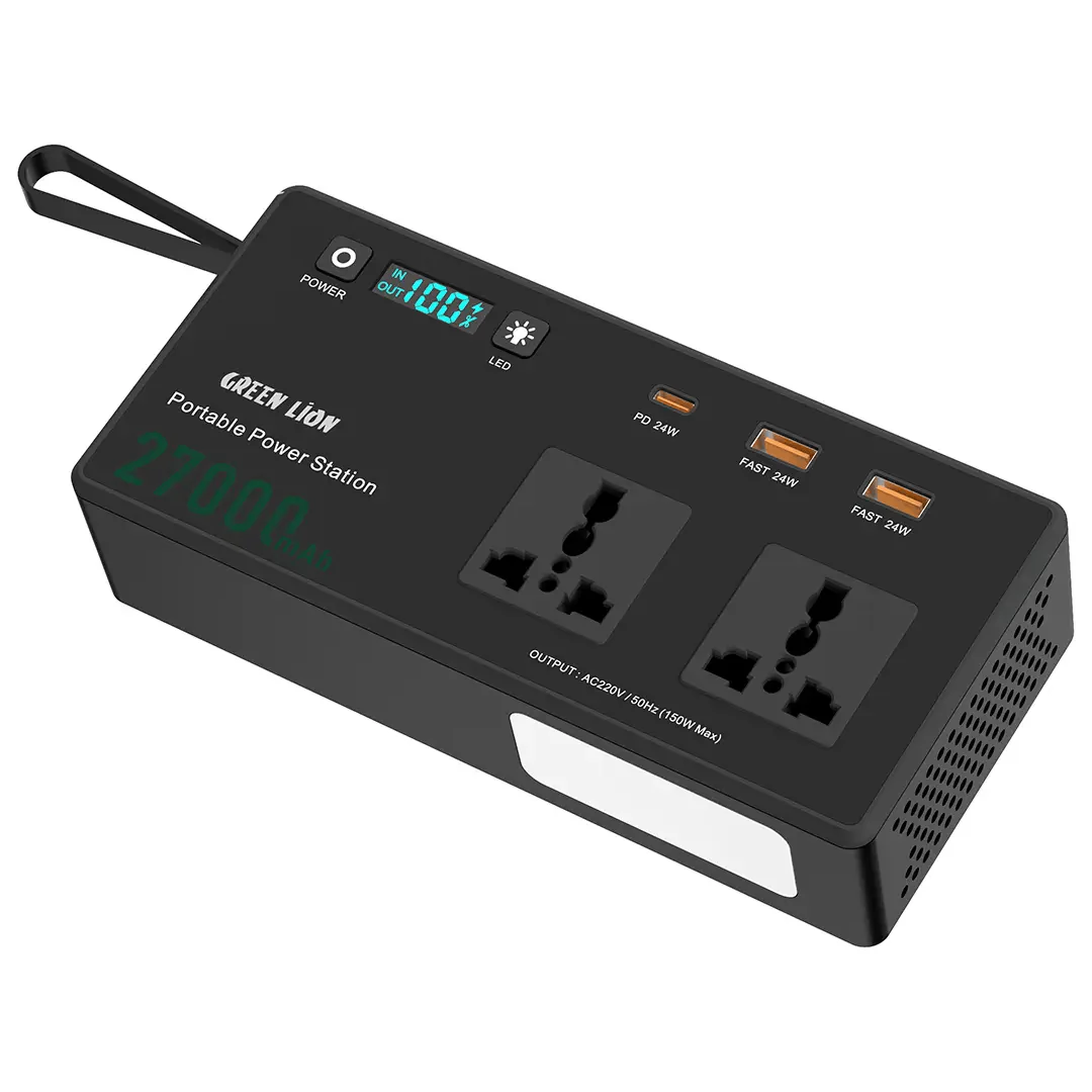 محطة طاقة محمولة Green Lion Volt Mate بسعة27000 مل أمبير بقدرة 150W مع شحن سريع بقوة 60 واط