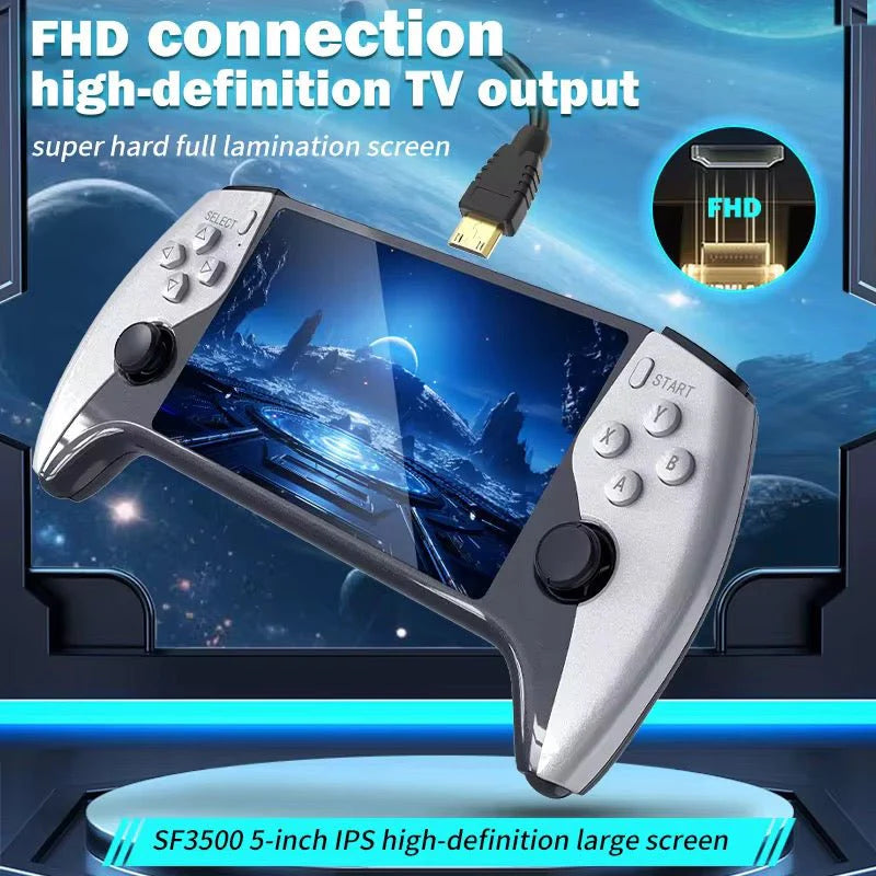 جهاز ألعاب محمول SF3500 بشاشة IPS مقاس 5 بوصات – أكثر من 22,000 لعبة كلاسيكية