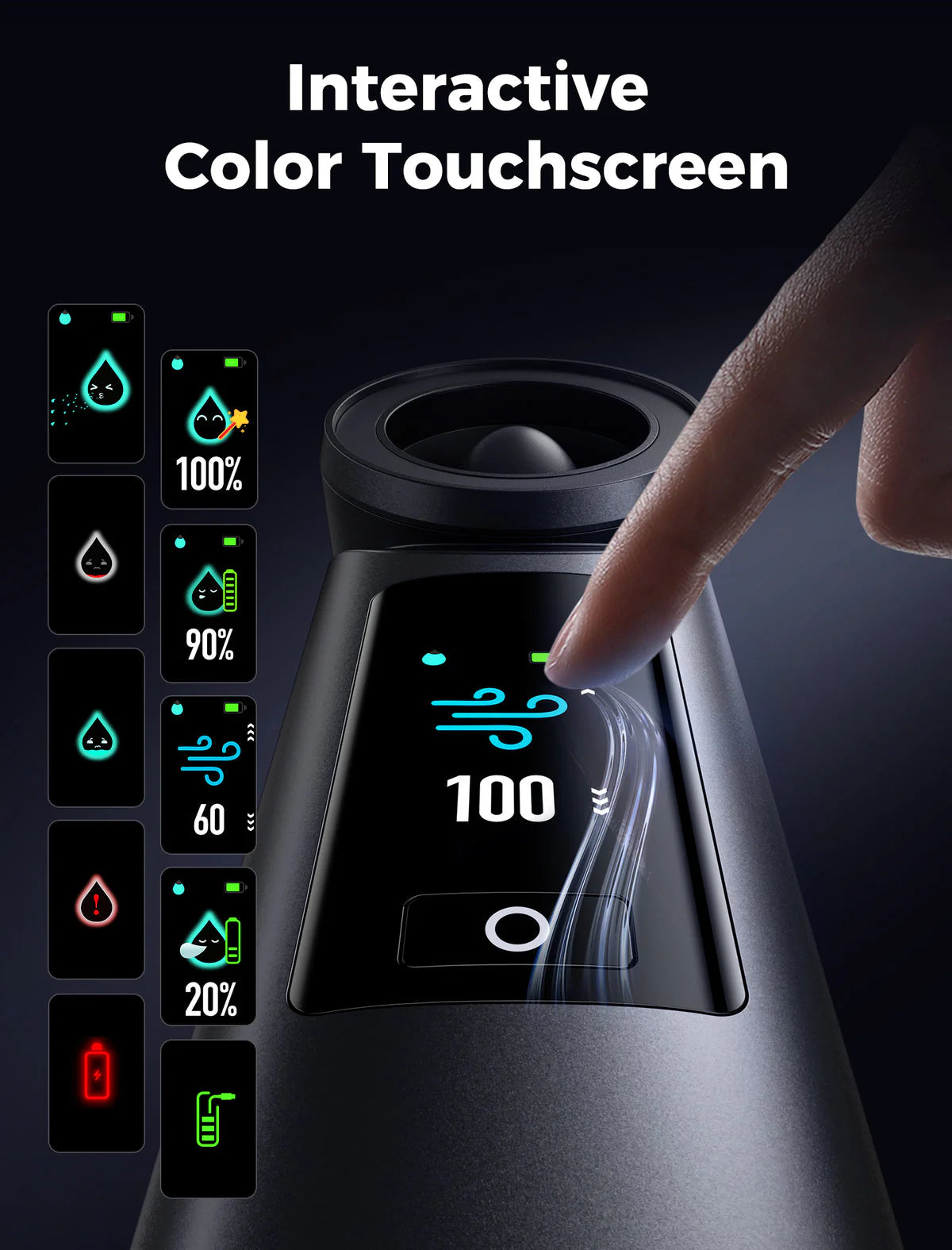 مروحة Aecooly Cold Air Ultra المحمولة بالرذاذ المبرد – شاشة لمس ملونة وبطارية 7000 مل أمبير