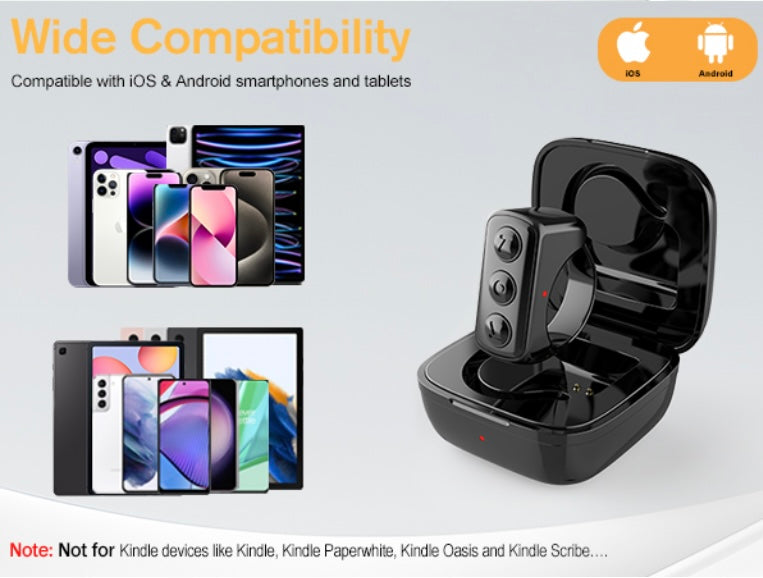 خاتم ذكي للتحكم بالهاتف عن بعد بخاصية البلوتوث مناسب iPhone, iPad, iOS, Android