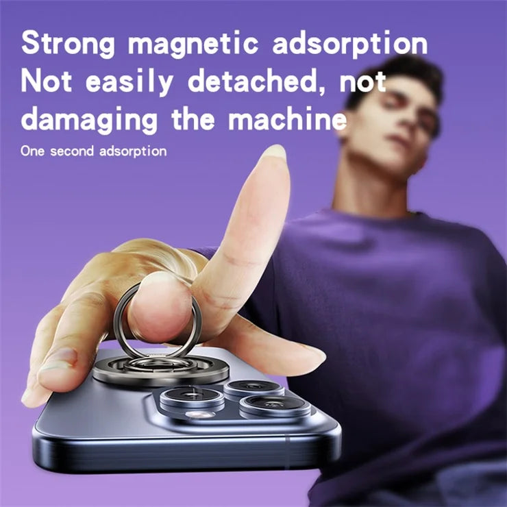 YESIDO C206 حامل حلقة مزدوجة من سبائك الزنك المغناطيسية القابلة للطي للهاتف المحمول