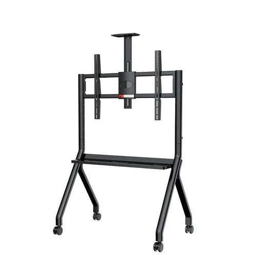 حامل شاشة تلفزيون متحرك بعجلات – هيكل فولاذي مع ارتفاع قابل للتعديل يحمل حتي 100 بوصة