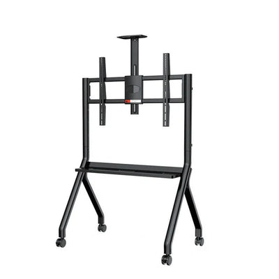 حامل شاشة تلفزيون متحرك بعجلات – هيكل فولاذي مع ارتفاع قابل للتعديل يحمل حتي 100 بوصة