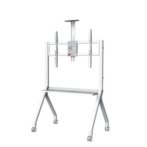 حامل شاشة تلفزيون متحرك بعجلات – هيكل فولاذي مع ارتفاع قابل للتعديل يحمل حتي 100 بوصة