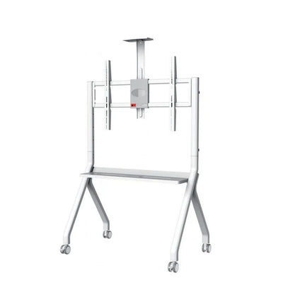 حامل شاشة تلفزيون متحرك بعجلات – هيكل فولاذي مع ارتفاع قابل للتعديل يحمل حتي 100 بوصة