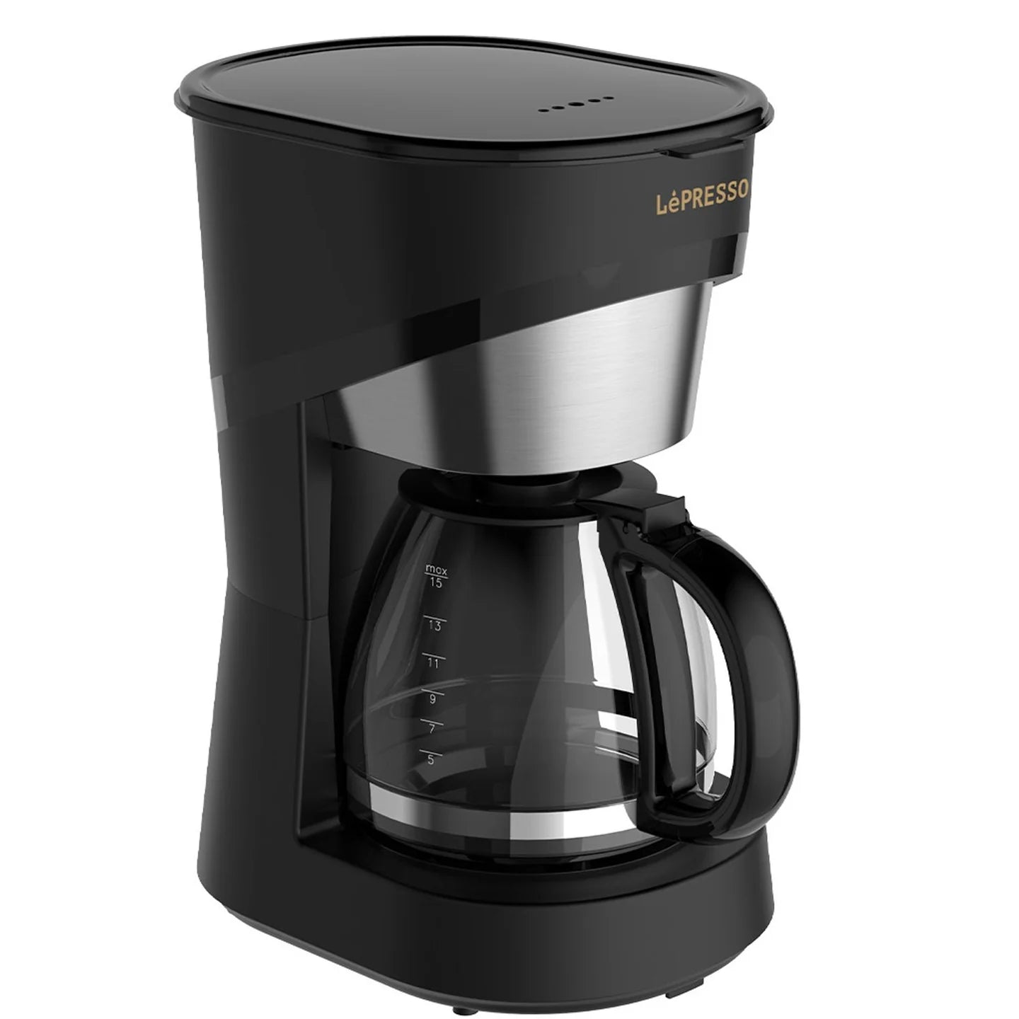 Drip Coffee Maker with Glass Carafe – 1.5L Capacity, 900W Power, Up to 15 Cups by LePresso