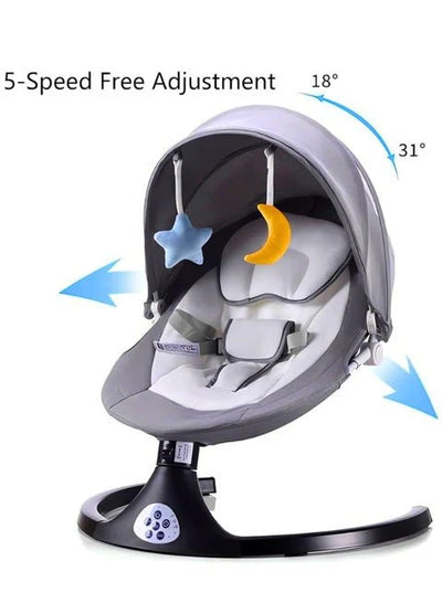 Baby swing for infants with dining table, portable rocking chair for children, 3 seat positions, 5 speeds with remote control