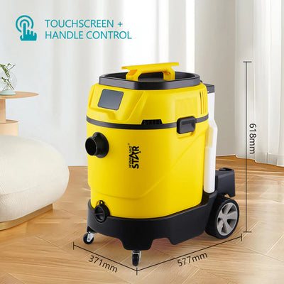 مكنسة متعددة الوظائف بقوة شفط 19KPa، خزان 35 لتر، تنظيف رطب وجاف مع بخار وماء ساخن من Winning Star