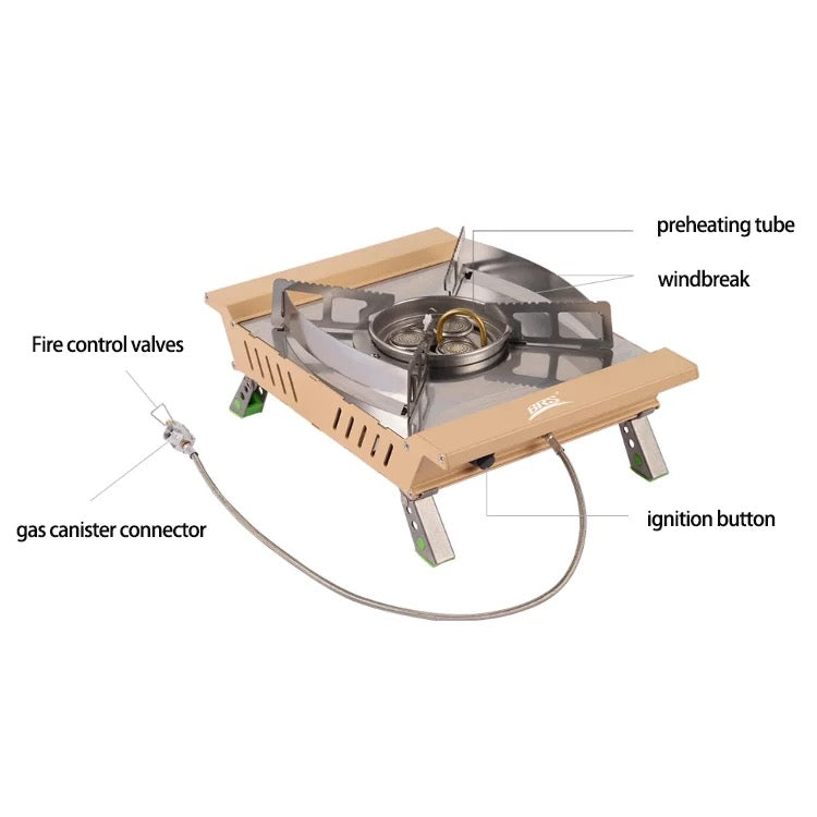 High-Power Portable 3-Burner Camping Gas Stove - 7000W