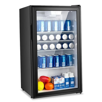 Beverage Refrigerator – 90 Liter Capacity, Glass Door, Black from DLC