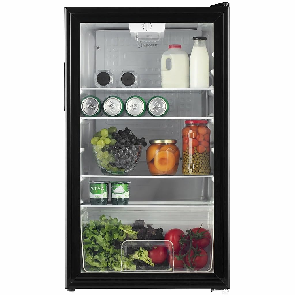 Beverage Refrigerator – 90 Liter Capacity, Glass Door, Black from DLC
