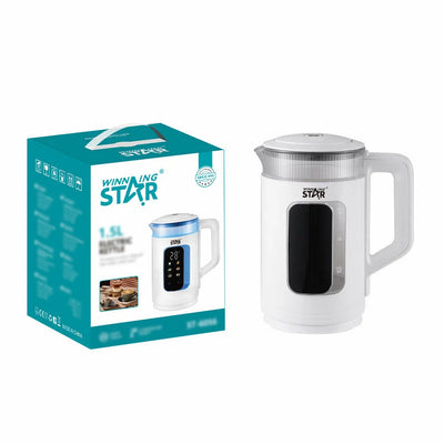 غلاية كهربائية بسعة 1.5 لتر – تحكم باللمس وضبط حرارة من 40 إلى 100° مئوية من Winning Star