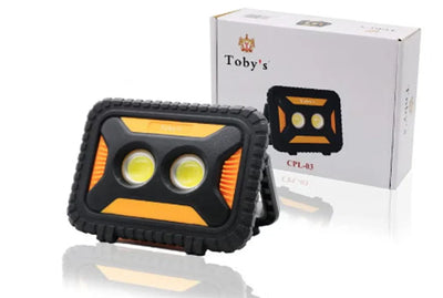 كشاف طوارئ للتخييم وفحص السيارات - مصباح عمل LED 10 واط مع باور بانك ومقبض دوار