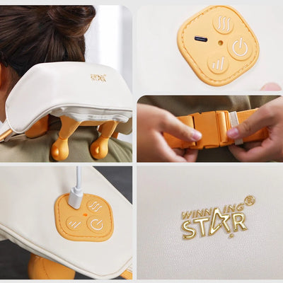 جهاز مساج الرقبة والكتفين بالحرارة بالأشعة تحت الحمراء مزدوج الوظيفة، متعدد الاستخدامات من Winning Star