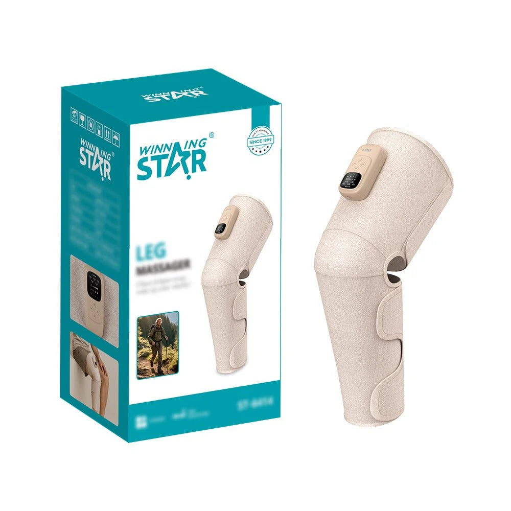 Winning Star Cordless Portable Heat and Vibration Knee and Thigh Massager for Joint and Muscle Pain Relief