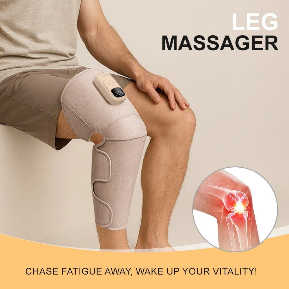 Winning Star Cordless Portable Heat and Vibration Knee and Thigh Massager for Joint and Muscle Pain Relief