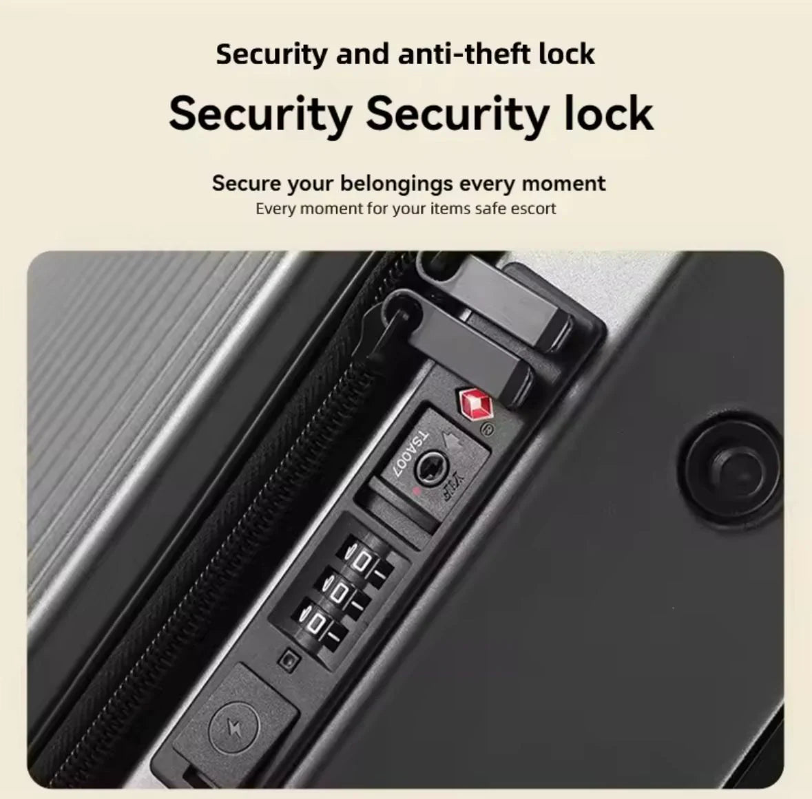 حقيبة سفر بعجلات دوّارة صلبة وخفيفة الوزن مع منفذ شحن USB من Moveup