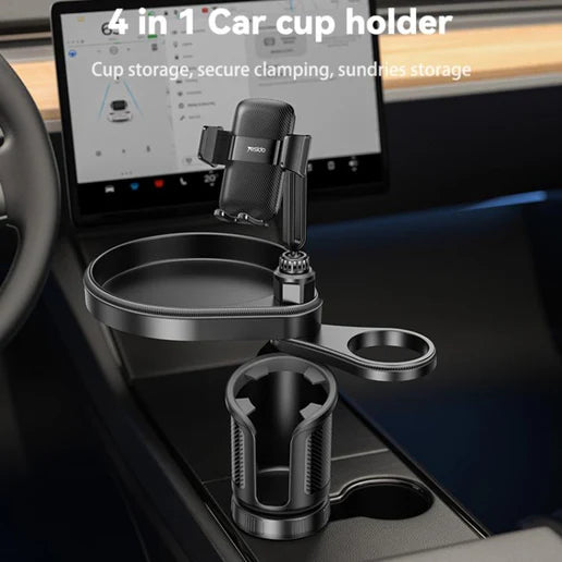 Yesido C274 – 4-in-1 Multifunctional Car Mount with Tray and Cup Holder