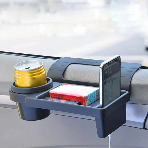 حامل سيارة متعدد الاستخدام 3 في 1 – صينية، حامل أكواب، وحامل هاتف