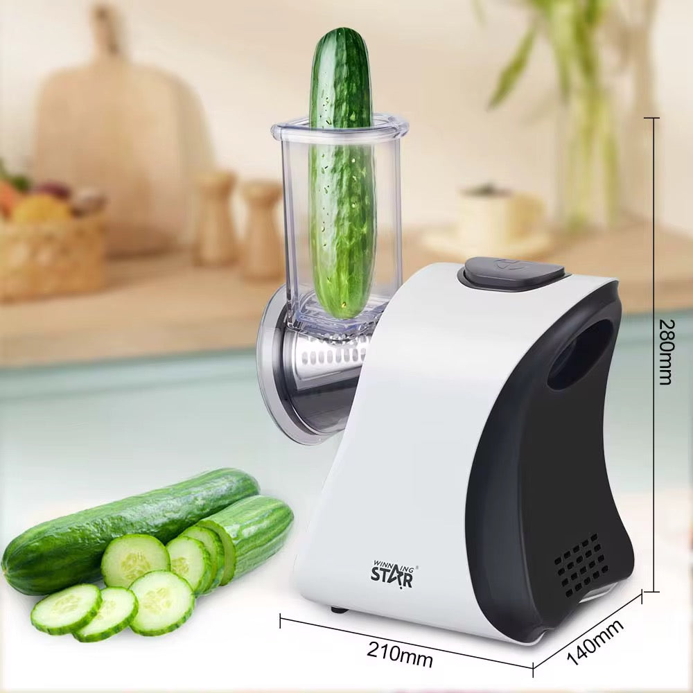 ماكينة تقشير وتقطيع سلطة وخضروات كهربائية 4 في 1 متعددة الوظائف من WINNING STAR