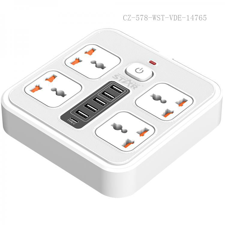مشترك كهربائي WINNING STAR ST-4031-L - 4 منافذ و5 منافذ USB