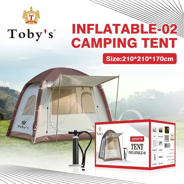 Toby's Inflatable Tent with Pump - Fits 2 to 4 People