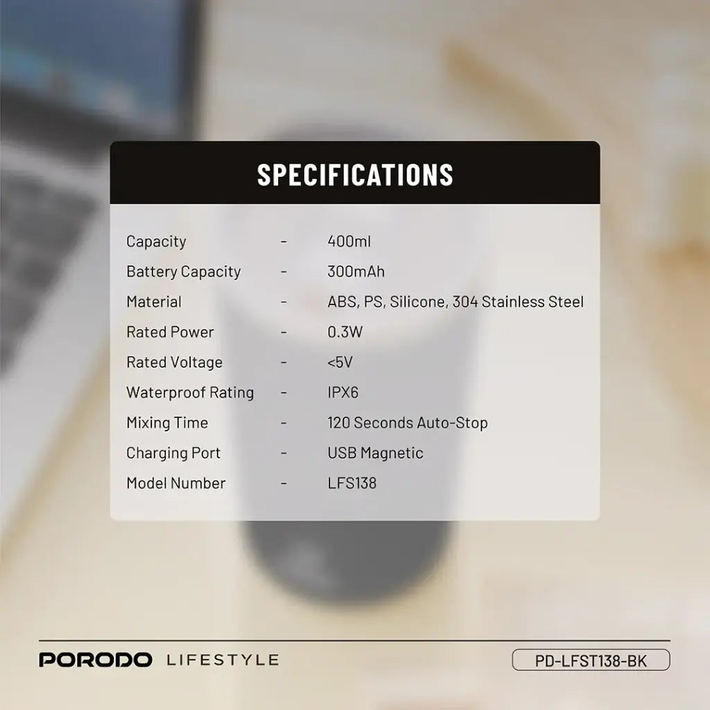 كوب عازل للحراره مع خاصية التحريك التلقائي من Porodo