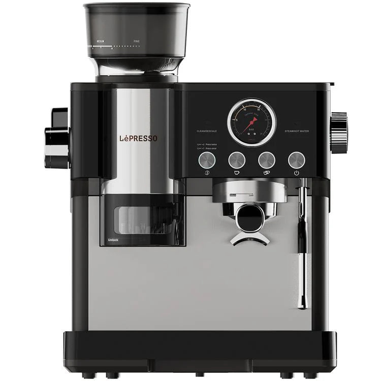 ماكينة قهوة مايسترو نصف أوتوماتيكية لصنع اسبريسو مع مطحنة مدمجة من Lepresso