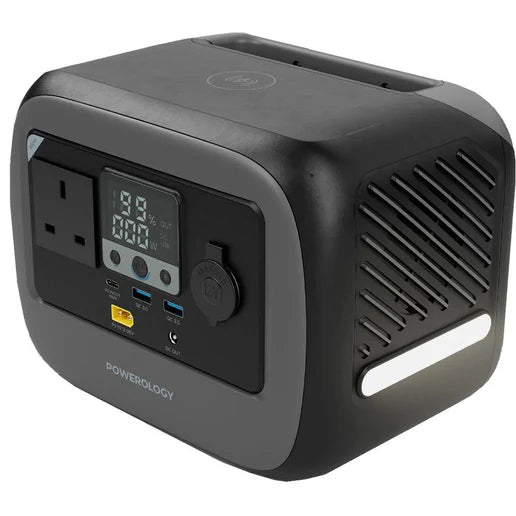 بطارية متنقلة بقدرة 300 واط للبر والرحلات مع مقبس كهرباء ومنافذ شحن متعددة من Powerology