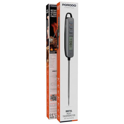 مقياس حرارة رقمي للحوم بشاشة LED مضيئة مقاوم للماء نطاق حرارة من ‎-50°C إلى 300°C من Porodo