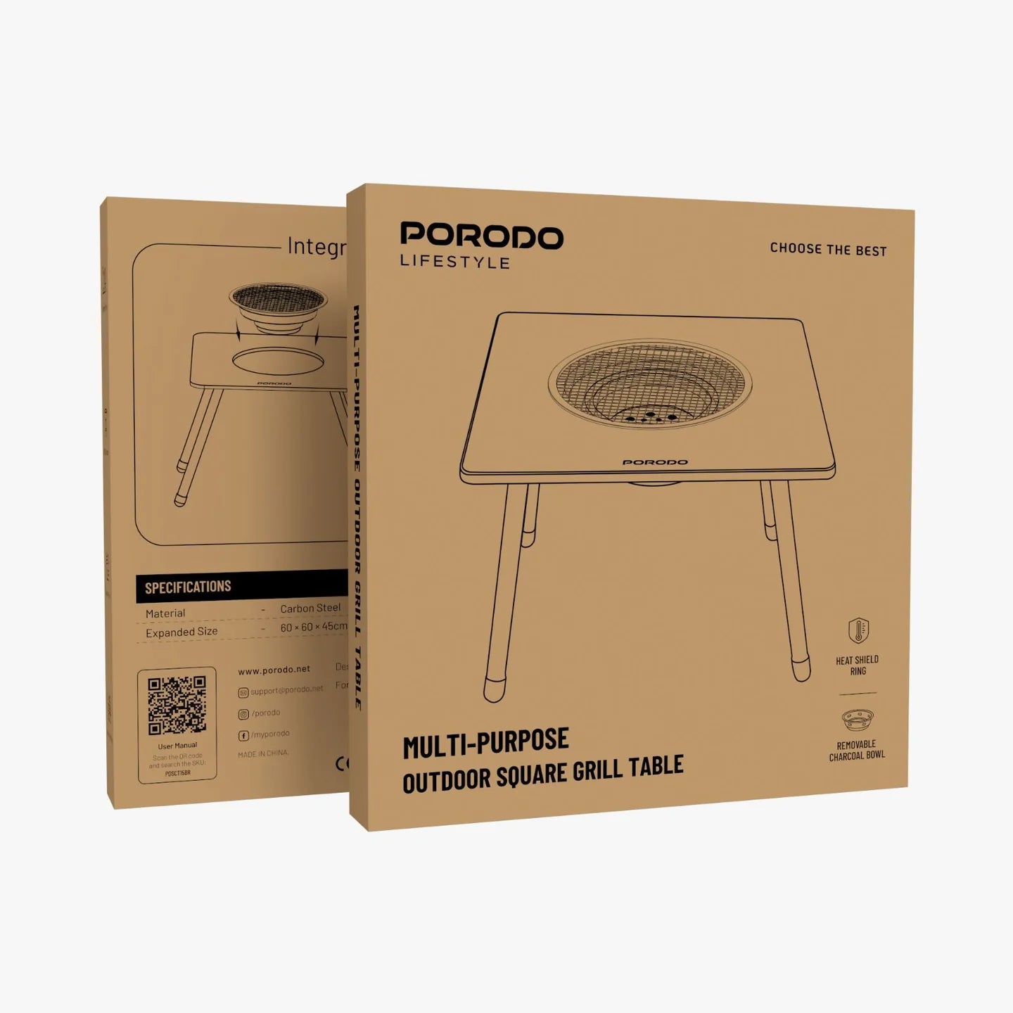 طاولة شواء خارجية متعددة الاستخدام