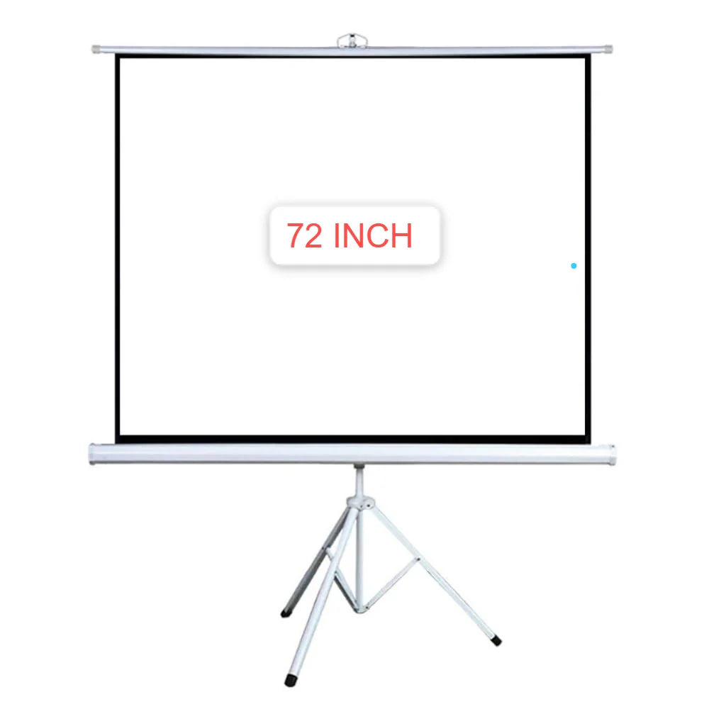 شاشة عرض قابلة للطي محمولة للبروجيكتور مع حامل ثلاثي سهل التثبيت مقاس 72 انش