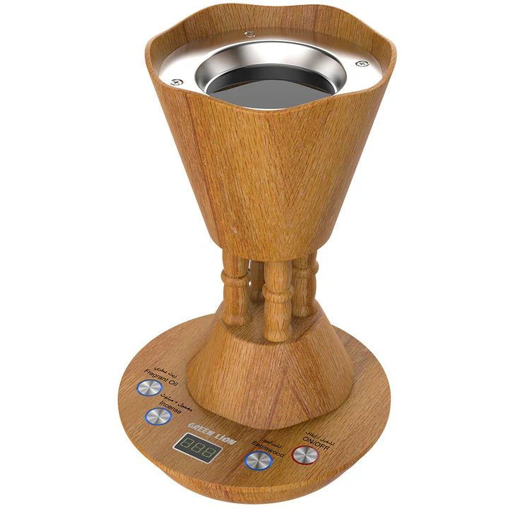 مبخرة كهربائية للمجلس بقاعدة قابلة للفصل وشاشة رقمية – خشبي من Green Lion