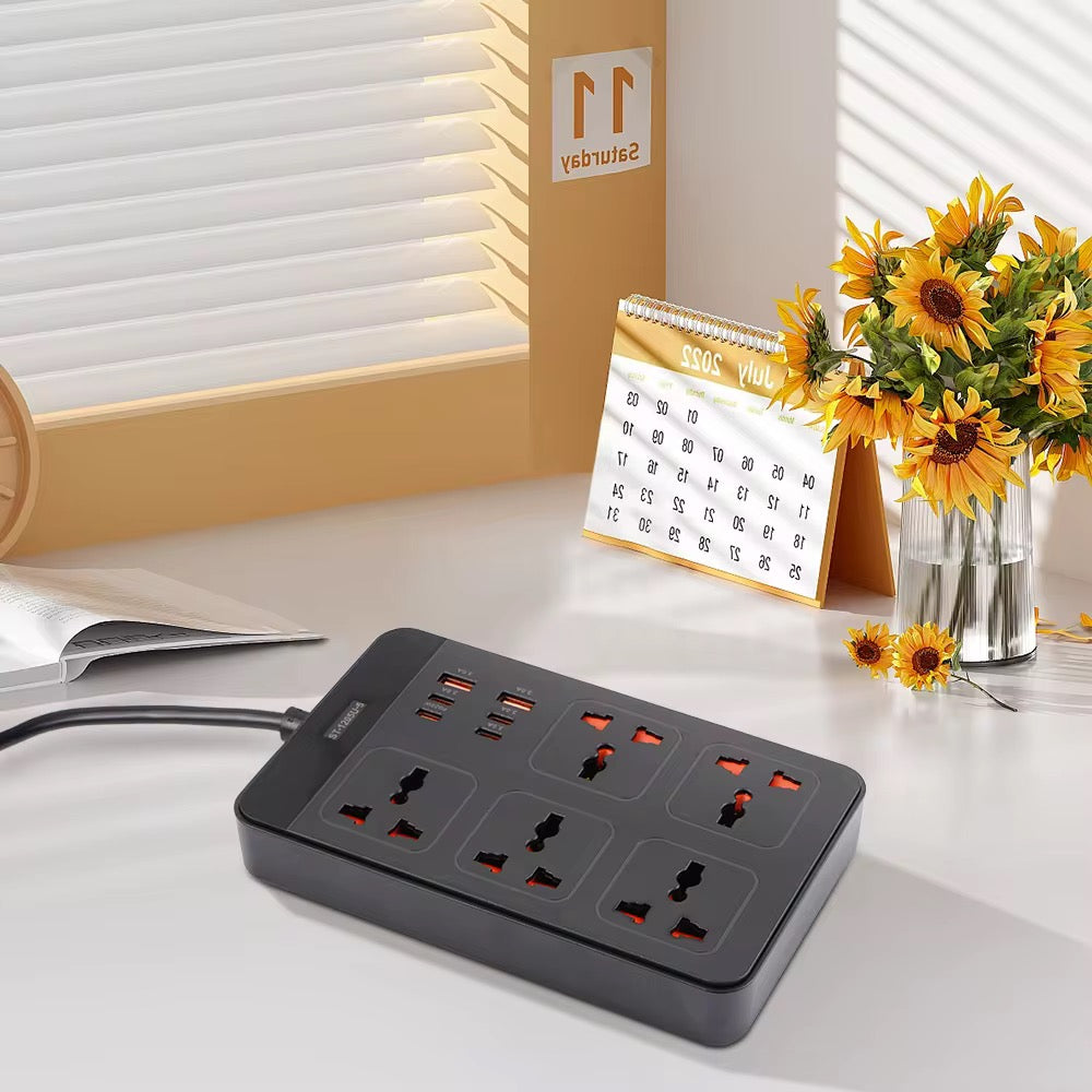 محول كهربائي متعدد  المنافذ بقوة 2500 واط بطول 3 متر من Winning Star