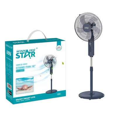 مروحة أرضية كهربائية تبريد قوي بصوت منخفض – 16 بوصة، 5 شفرات، قابلة للتعديل من WINNING STAR