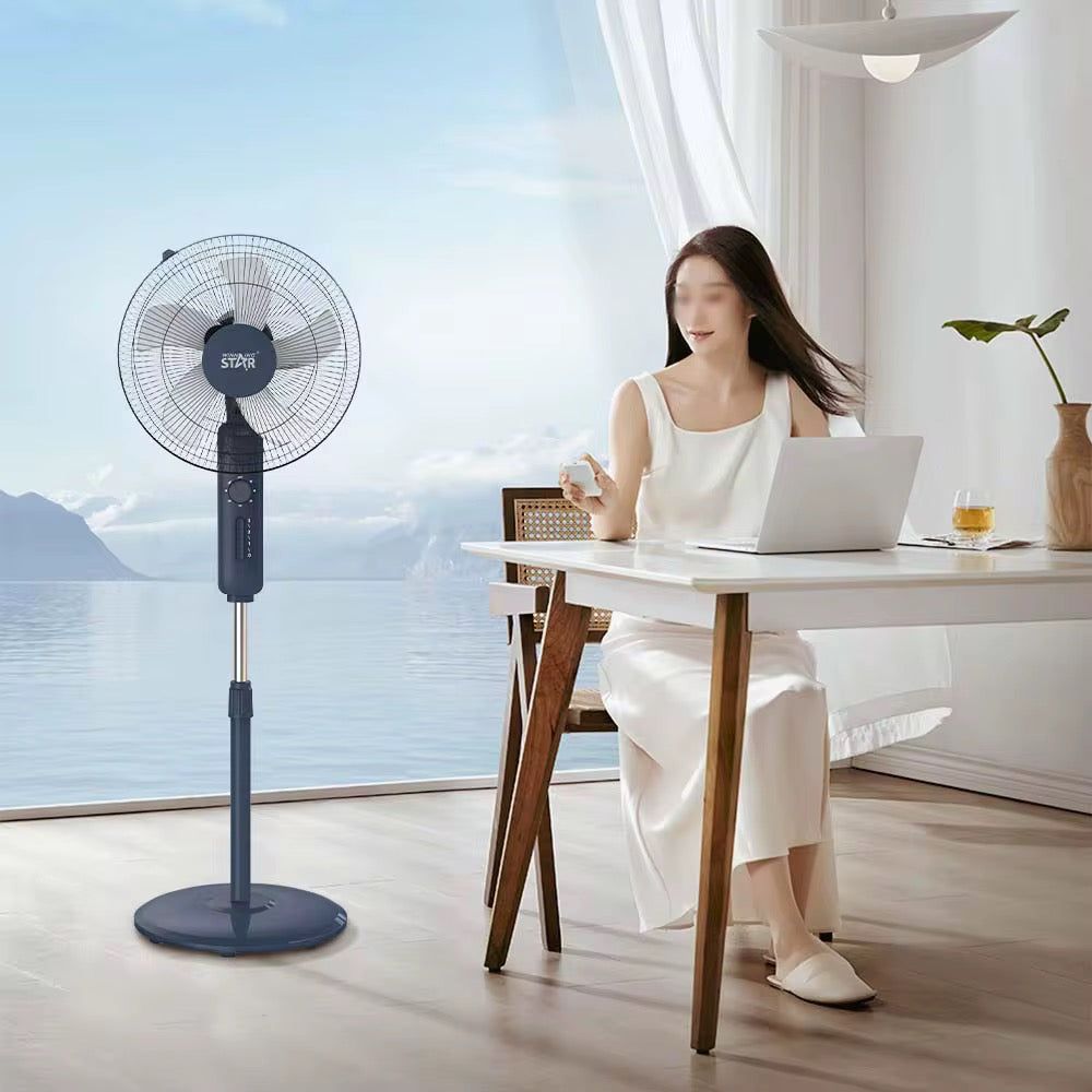 مروحة أرضية كهربائية تبريد قوي بصوت منخفض – 16 بوصة، 5 شفرات، قابلة للتعديل من WINNING STAR