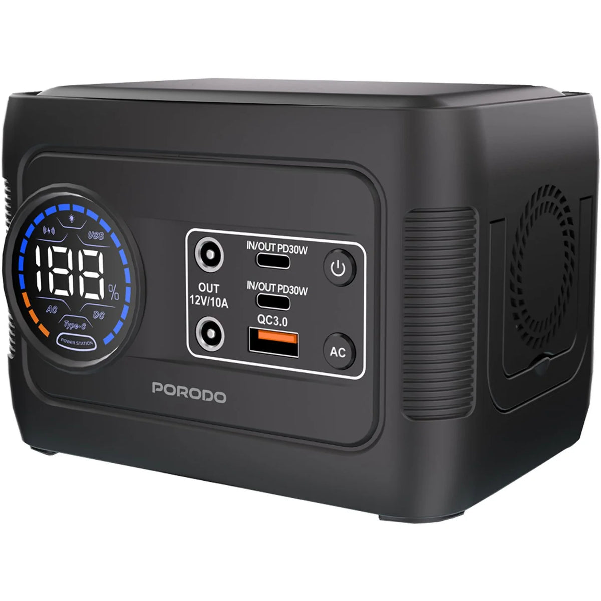 Porodo 150W Small Portable Power Station with Multi-Mode LED Light & Digital Display – 76.96Wh Capacity