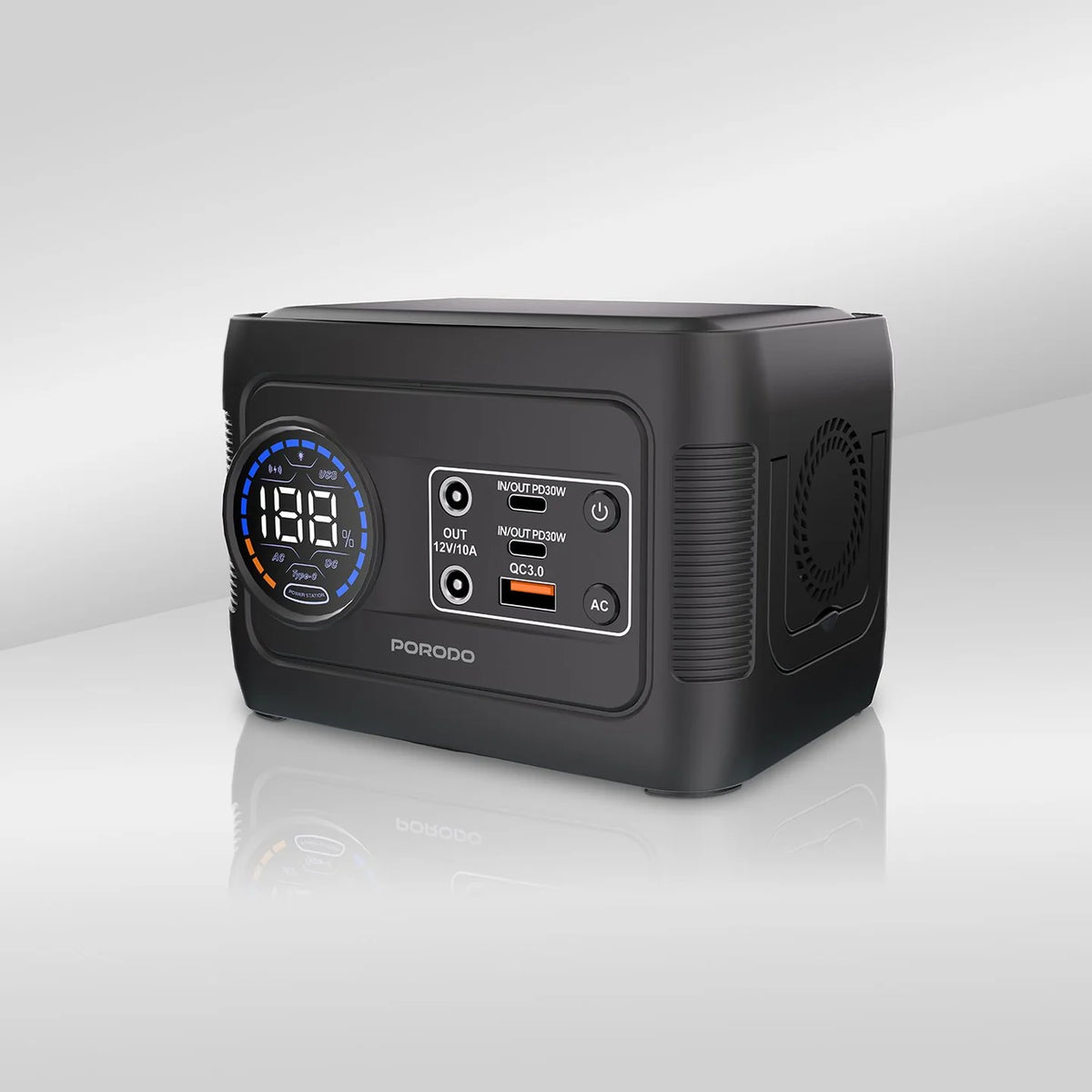 Porodo 150W Small Portable Power Station with Multi-Mode LED Light & Digital Display – 76.96Wh Capacity