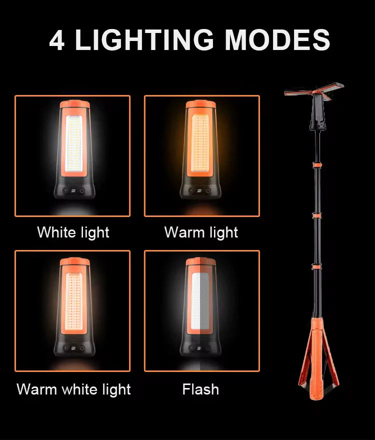 كشاف عمل وتخييم خارجي فائق السطوع 27 واط مع استاند قابل للطي