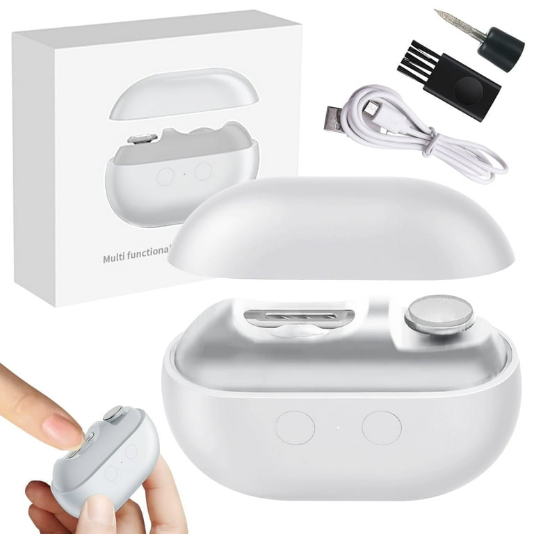 Porodo 3-in-1 Electric Nail Clipper | Trim, Polish, and Store with One-Touch