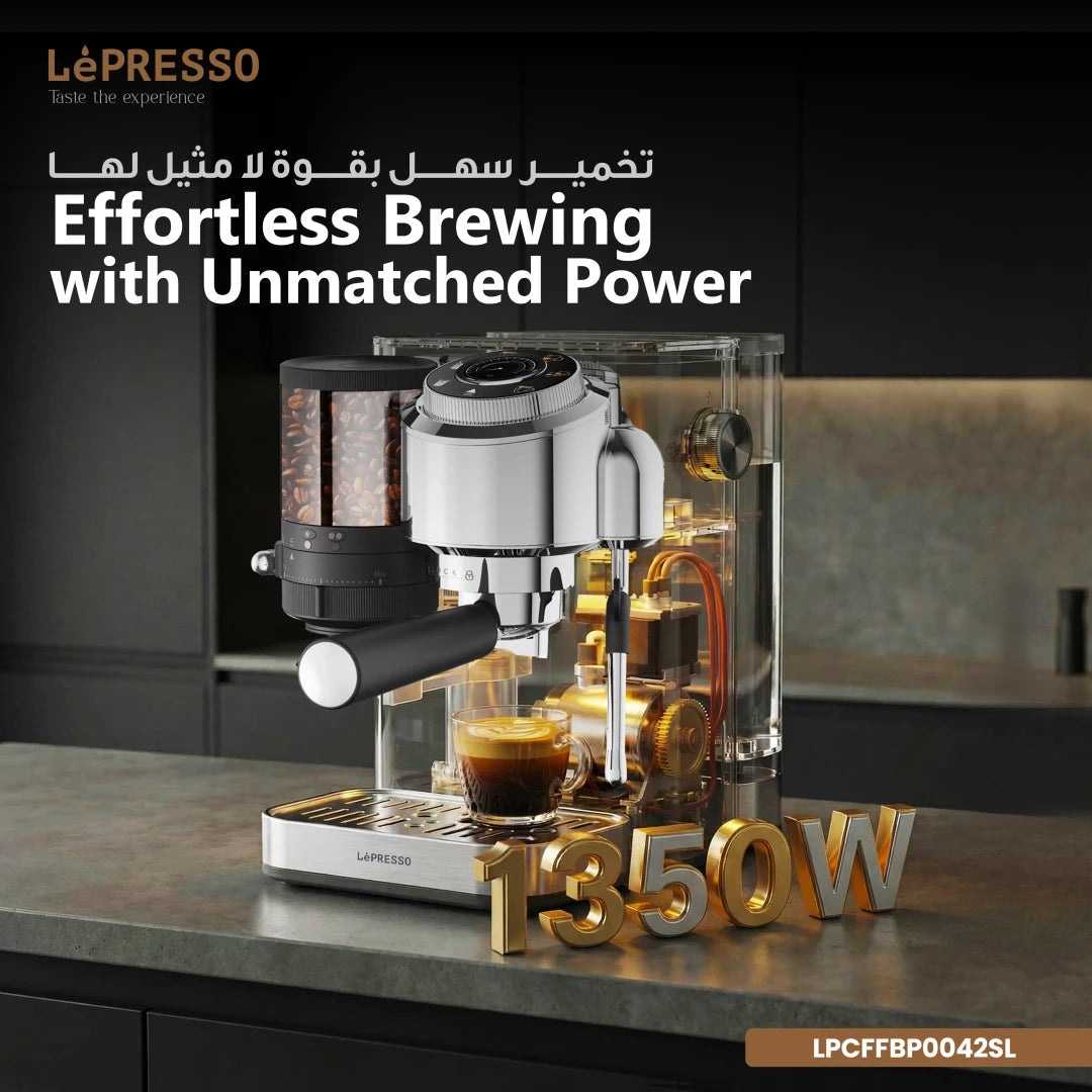 مكينه قهوه ماكينة الإسبريسو مع مطحنة مخروطية وبخار الحليب من Lepresso