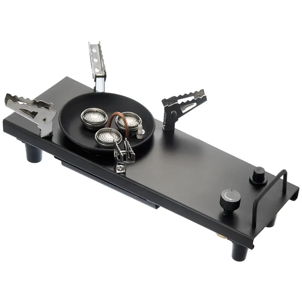 طاولة قابلة للطي مع موقدين طهي محمولة بتصميم عملي للرحلات والتخييم من Porodo