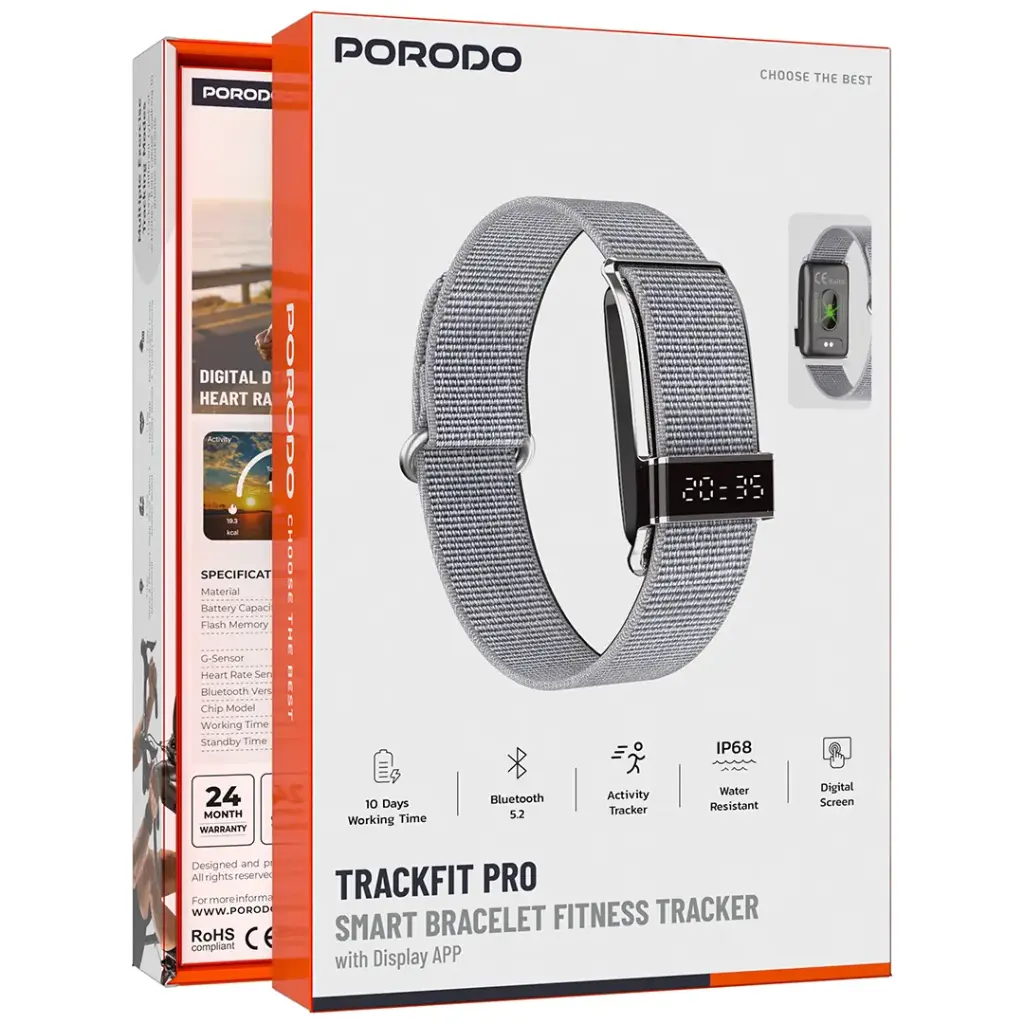 اسوار ذكي للياقيه البدنيه مع شاشه رقميه من porodo