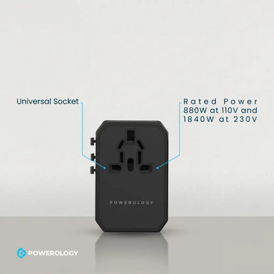 Powerology 45W Multi-Port Universal Travel Adapter