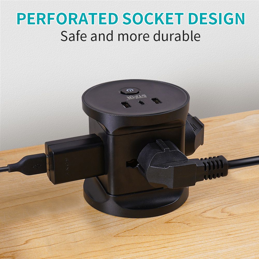 Winning Star 2500W Multi-Socket Power Strip, 3m cable