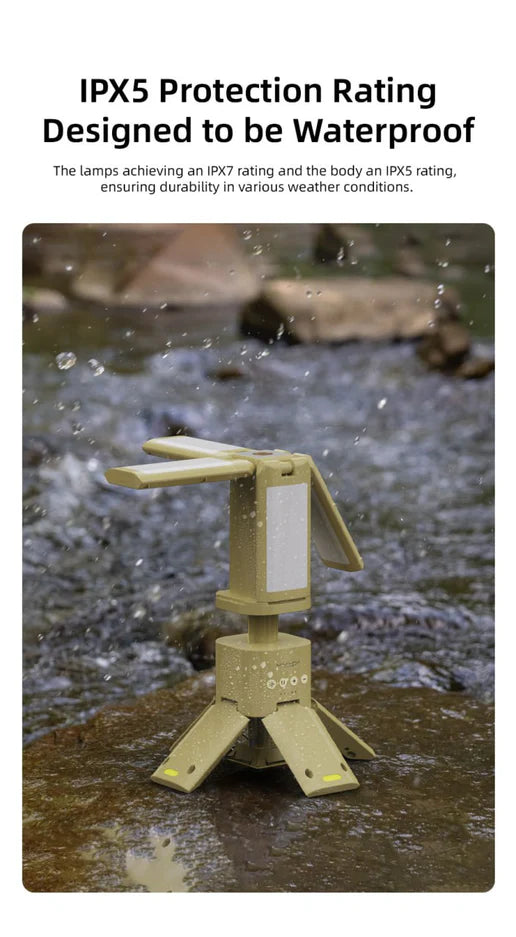 مصباح تخييم قابل لإعادة الشحن محمول مع بطارية 14000 مللي أمبير مع حامل مغناطيسي