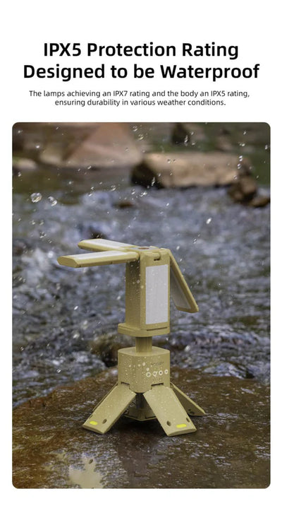 مصباح تخييم قابل لإعادة الشحن محمول مع بطارية 14000 مللي أمبير مع حامل مغناطيسي