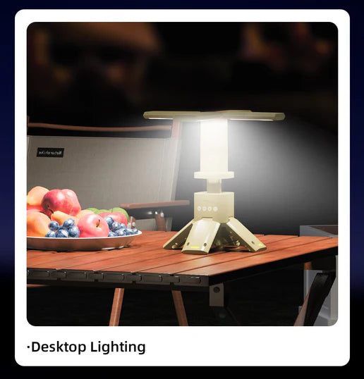 مصباح تخييم قابل لإعادة الشحن محمول مع بطارية 14000 مللي أمبير مع حامل مغناطيسي